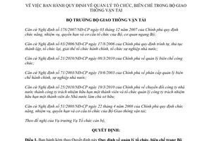 Quyết định 1242/QĐ-BGTVT   quản lý tổ chức, biên chế trong Bộ giao thông