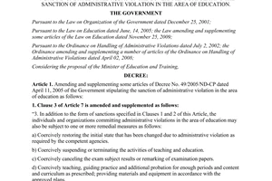 Decree No. 40/2011/ND-CP amending and supplementing some articles of the Decree
