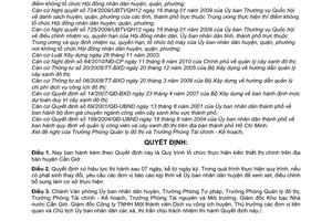 Quyết định 15/2011/QĐ-UBND quy trình thực hiện kiến thiết thị chính