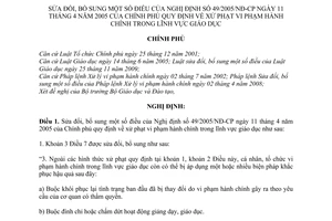 Nghị định 40/2011/NĐ-CP sửa đổi xử phạt vi phạm hành chính lĩnh vực giáo dục