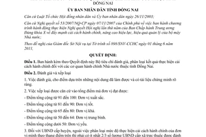 Quyết định 1417/QĐ-UBND Bộ tiêu chí đánh giá, phân loại kết quả thực hiện