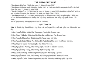 Quyết định 890/QĐ-TTg thành lập và quy định chức năng, nhiệm vụ, quyền hạn