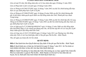 Quyết định 13/2011/QĐ-UBND Quy định thu phí qua Phà Sa Đéc Bình Thạnh