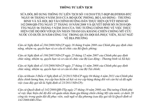 Thông tư liên tịch 82/2011/TTLT-BQP-BLĐTBXH-BTC sửa đổi Thông tư 110