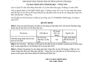 Quyết định 25/2011/QĐ-UBND kế hoạch vốn đầu tư xây dựng Vũng Tàu 2011