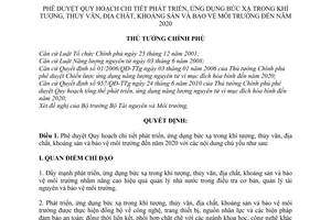 Quyết định 899/QĐ-TTg phê duyệt quy hoạch chi tiết phát triển, ứng dụng