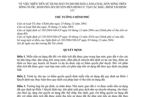 Quyết định 33/2011/QĐ-TTg  miễn tiền sử dụng đất ở cho hộ dân làng chài