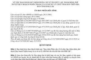 Quyết định 15/2011/QĐ-UBND Quy hoạch Nghĩa trang và cơ sở xử lý chất thải rắn