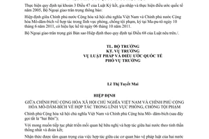 Thông báo hiệu lực Hiệp định hợp tác trong lĩnh vực phòng, chống tội phạm