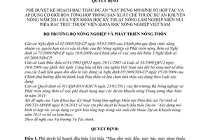 Quyết định 739/QĐ-BNN-TC phê duyệt kế hoạch đấu thầu dự án