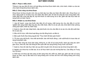 Thông tư 22/2011/TT-BYT tổ chức và hoạt động khoa Dược bệnh viện