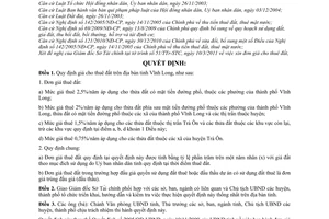 Quyết định 11/2011/QĐ-UBND đơn giá cho thuê đất