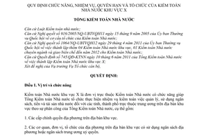 Quyết định 749/QĐ-KTNN  Quy định chức năng, nhiệm vụ, quyền hạn và tổ chức