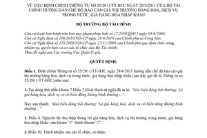 Quyết định 1425/QĐ-BTC đính chính Thông tư 55/2011/TT-BTC Hướng dẫn chế