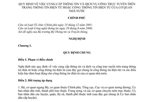 Nghị định 43/2011/NĐ-CP cung cấp thông tin và dịch vụ công trực tuyến