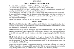 Quyết định 28/2011/QĐ-UBND giá tối thiểu tính thuế tài nguyên khoáng sản