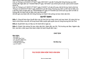 Quyết định 1867/QĐ-UBND  công bố thủ tục hành chính