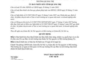 Quyết định 14/2011/QĐ-UBND quyền hạn cơ cấu Chi cục Bảo vệ môi trường Quảng Trị