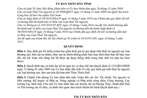 Quyết định 1209/QĐ-UBND giá tính thuế tài nguyên