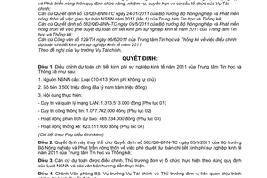 Quyết định 770/QĐ-BNN-TC điều chỉnh dự toán chi tiết kinh phí sự nghiệp