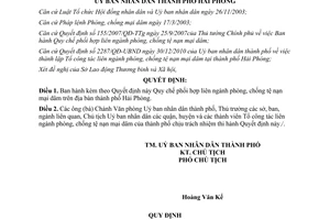 Quyết định 917/QĐ-UBND Quy chế phối hợp liên ngành phòng, chống tệ nạn mại dâm