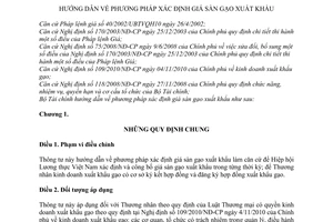 Thông tư 89/2011/TT-BTC hướng dẫn phương pháp xác định giá sàn gạo xuất khẩu