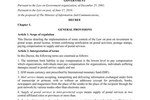 Decree No. 47/2011/ND-CP detailing the implementation of some content of the Law