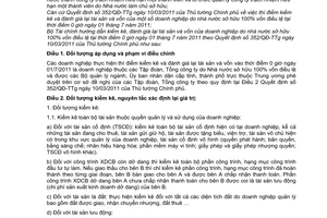 Thông tư 87/2011/TT-BTC hướng dẫn kiểm kê đánh giá lại tài sản vốn doanh nghiệp nhà nước sở hữu