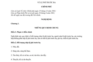 Nghị định 45/2011/NĐ-CP lệ phí trước bạ