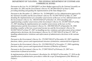 Circular No. 85/2011/TT-BTC  guiding the process of organization