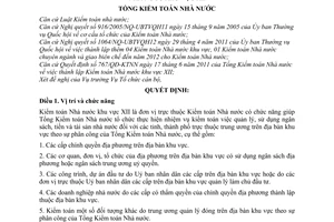 Quyết định 769/QĐ-KTNN  chức năng, nhiệm vụ, quyền hạn và tổ chức