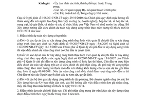 Công văn 887/BXD-KTXD hướng dẫn điều chỉnh dự toán xây dựng công trình