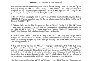 Công văn 2706/TCHQ-GSQL hướng dẫn Thông tư 36/2010/TT-BCT