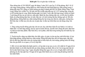 Công văn 3760/BGDĐT-CTHSSV tăng cường phòng chống bệnh tay chân miệng