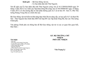 Công văn 3806/VPCP-KTN thực hiện Dự án nâng cấp, cải tạo quốc lộ 3 cũ đoạn Hà