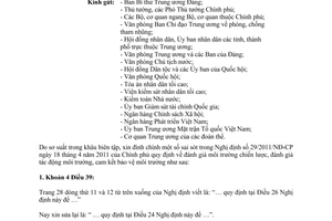 Công văn 79/CP-KGVX đính chính sai sót trong Nghị định 29/2011/NĐ-CP