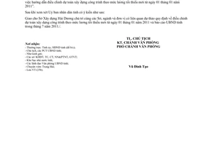 Công văn 1019/UBND-VP  điều chỉnh dự toán xây dựng công trình theo mức lương