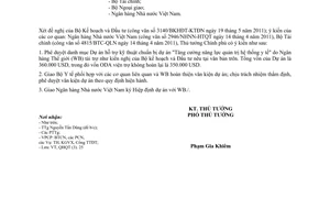 Công văn 946/TTG-QHQT phê duyệt danh mục Dự án hỗ trợ kỹ thuật chuẩn bị dự án