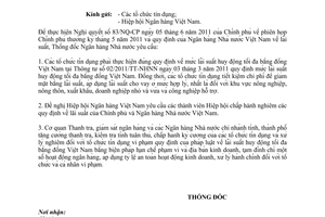 Công văn 4605/NHNN-CSTT lãi suất huy động và cho vay bằng đồng Việt Nam