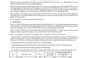 Công văn 956/SXD-KTXD điểu chỉnh đơn giá bồi thường nhà cửa, vật kiến trúc