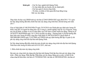 Công văn 982/SXD-KTXD hướng dẫn điều chỉnh dự toán xây dựng công trình