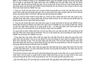 Công văn 8326/BTC-TCT hướng dẫn tất toán tài khoản tạm giữ 1