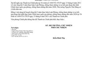 Công văn 4297/VPCP-KNTN tổng kết 5 năm thực hiện Luật Phòng chống tham nhũng