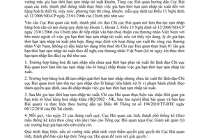 Công văn 3108/TCHQ-GSQL gia hạn thời hạn tạm nhập tái xuất