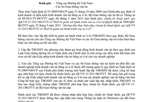 Công văn 3864/BGTVT-KHCN lắp đặt thiết bị giám sát hành trình xe ôtô