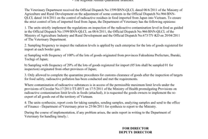 Official Dispatch No. 1055/TY-KD, On inspection and monitoring of radioactive