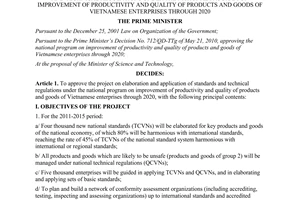 Decision No. 1041/QD-TTg approving the project on elaboration and application