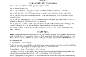 Quyết định 10/2011/QĐ-UBND sửa đổi Quyết định 07/2010/QĐ-UBND