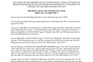 Nghị quyết 16/2011/NQ-HĐND quy định thu học phí đối với cơ sở giáo dục công lập