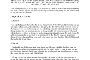 Kế hoạch 03-KH/TW triển khai Chỉ thị 03-CT/TW về tiếp tục đầy mạnh việc học tập